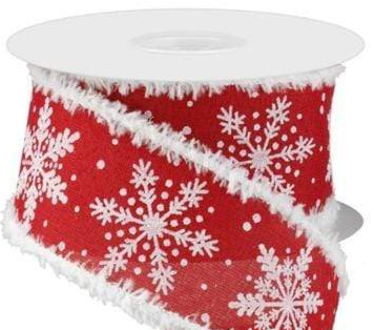 Red White Snowflakes Christmas Ribbon - 2 1/2 x 10 Yards — GiftWrap Etc