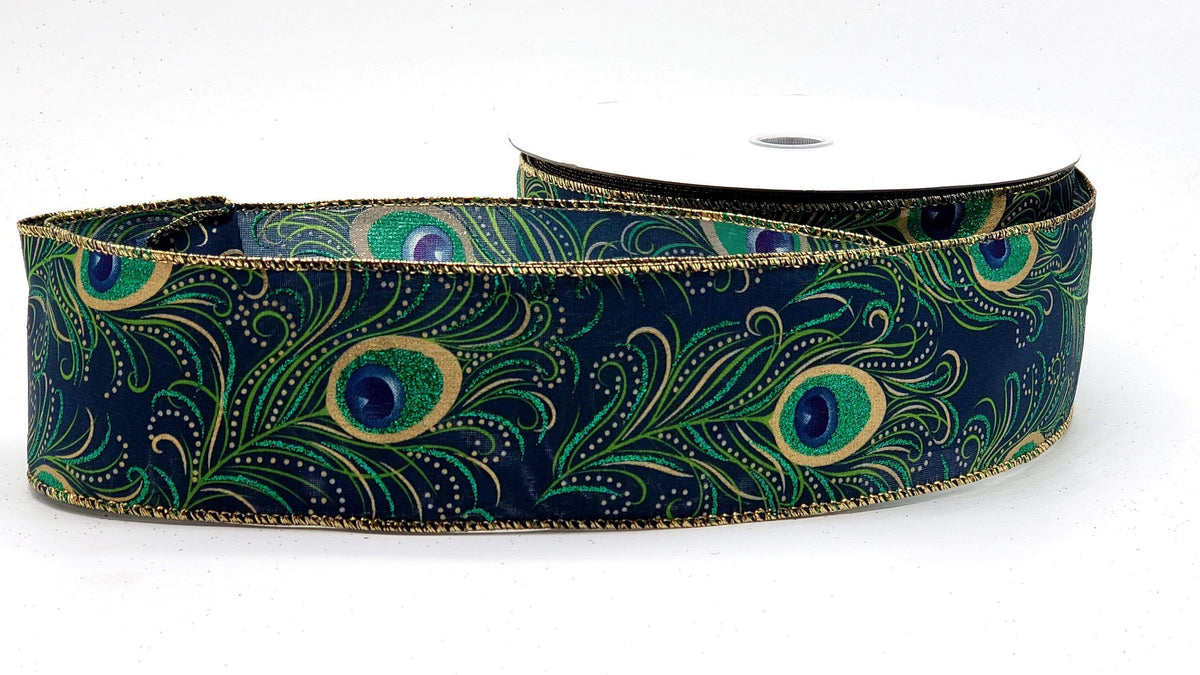 Peacock Teal Sequin Ribbon (1/4 wide - 5 Yards)