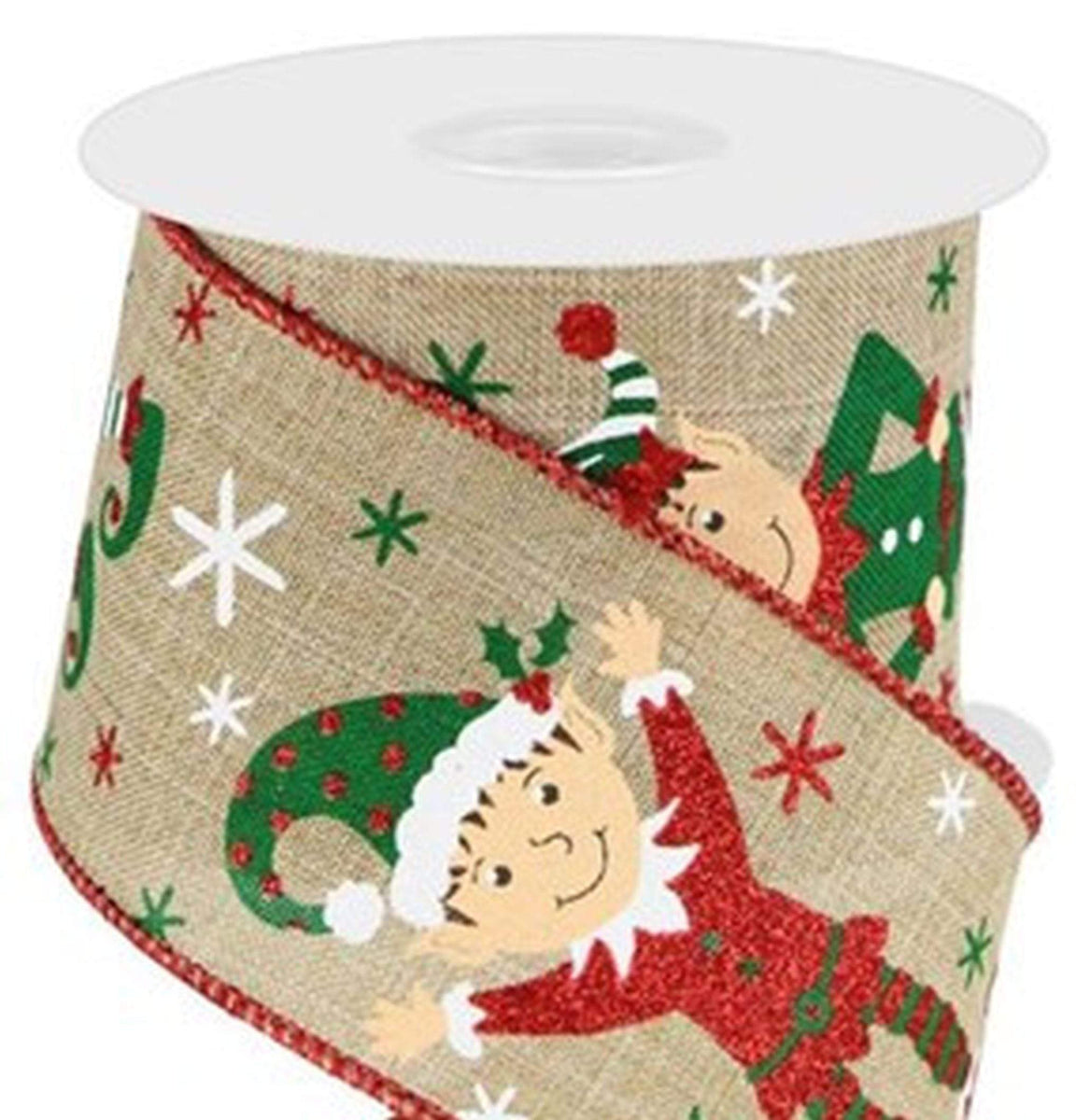 Fun Christmas Ribbon 2.5 inch Wired Natural Canvas Urban Leaf Ribb –  Perpetual Ribbons