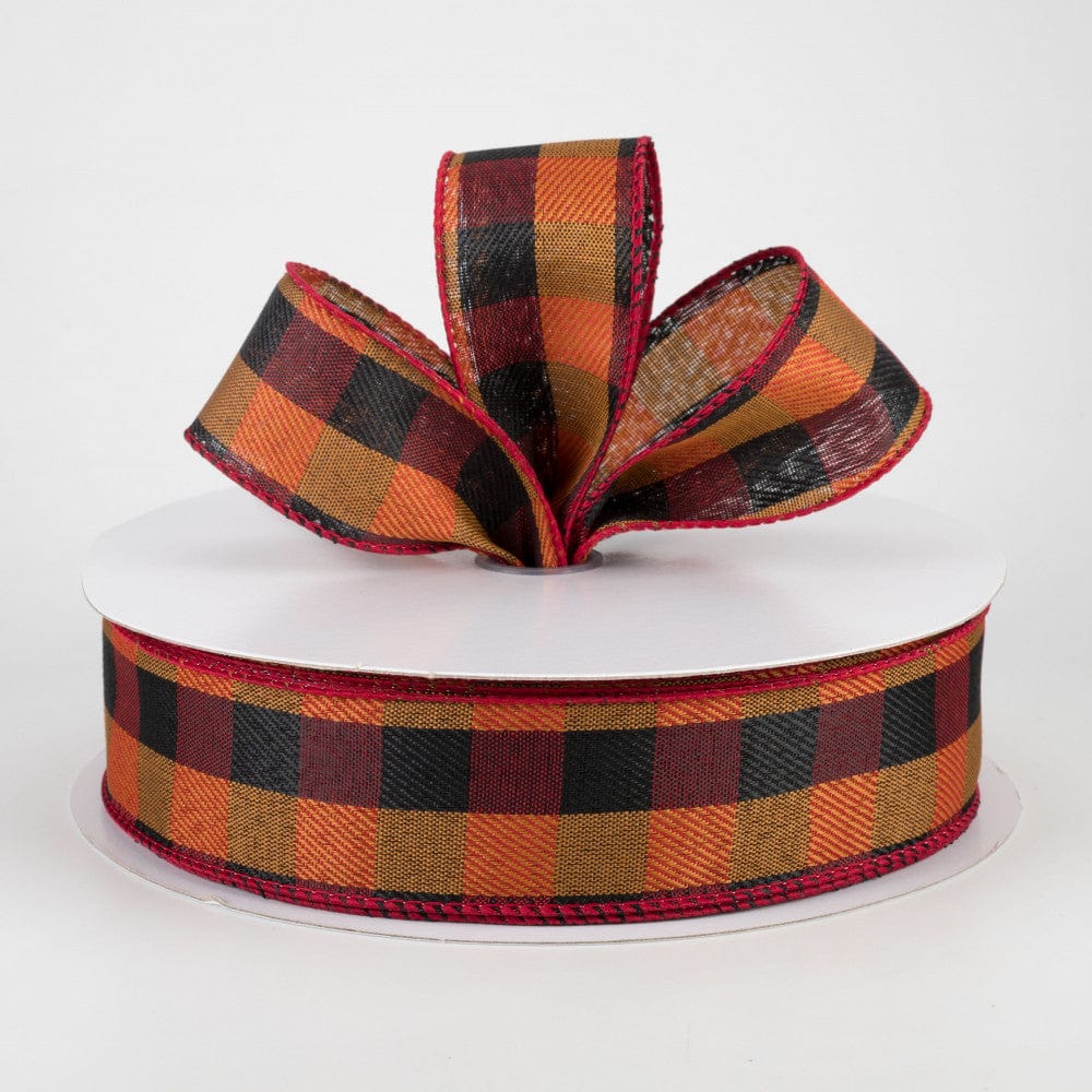 Red Black Buffalo Plaid Ribbon - 4 x 10 Yards, Wired Edge, Christmas Tree  Ribbon, Checkered, Wreath, Valentine's Day, Fall 