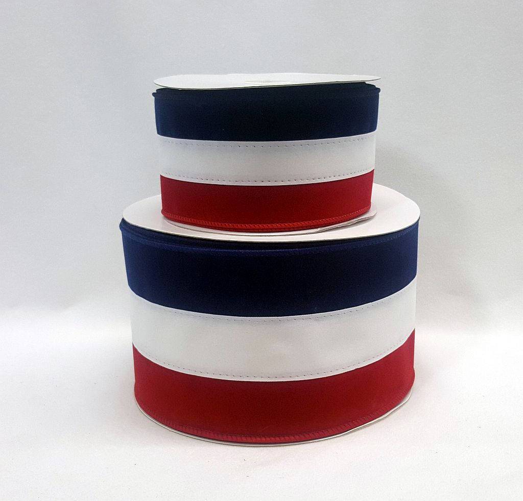 Grosgrain Ribbon - 2 Inches Wide, 2.5 Yards Blue Stripes