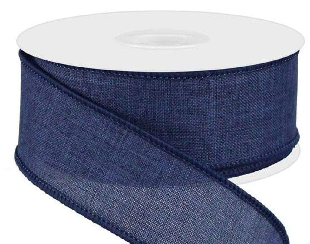 2.5 Wired Velvet Ribbon: Navy Blue (10 Yards)