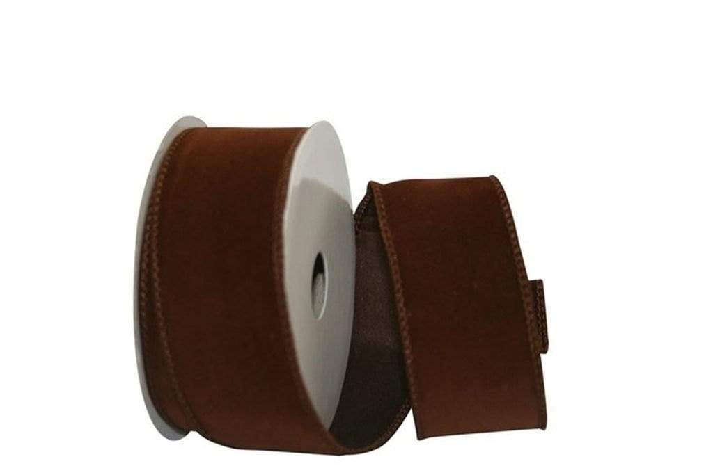 1.5” Chocolate Brown Wired Ribbon / Sold By The Yard