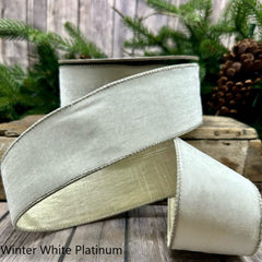 d.stevens 4 Winter White Velvet Christmas Ribbon with Double Crystal –  Perpetual Ribbons