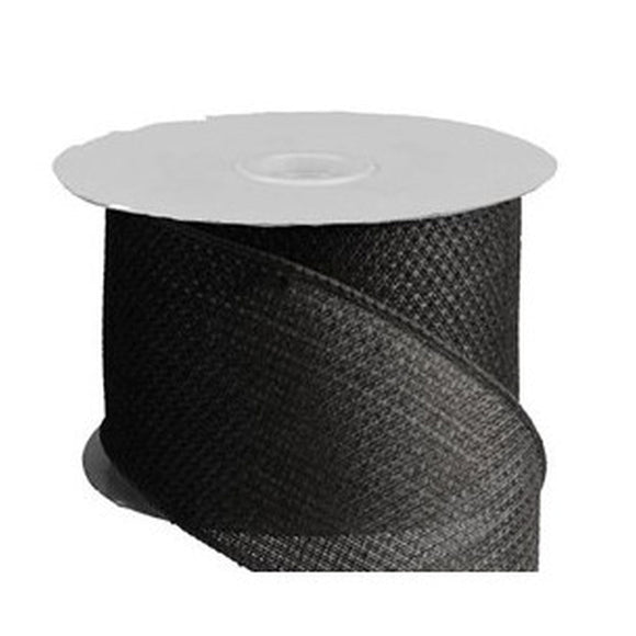 Wired Ribbon, 2.5 wide, Black Satin - TEN YARD ROLL ~ Courtly Black 10 ~  Halloween, Christmas Craft Wire Edged Ribbon
