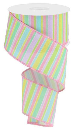 Wired Ribbon * Raised Stitch * Lt. Pink and White Canvas * 5/8 x 10 Y –  Personal Lee Yours