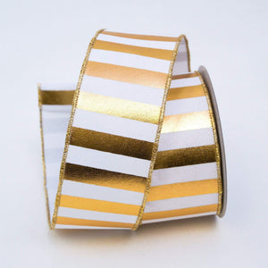 Wired Gold Ribbon, Gold Designer Ribbon, Gold Dupion Ribbon, Gold Ribbon  for Wreaths and Bows 4 X 10 YARD ROLL 