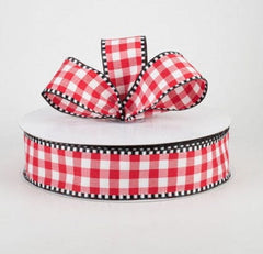 Red-Wht Chex Pld/blk-Wht Edge, 1.5x50Y 847-09-157 Ribbon