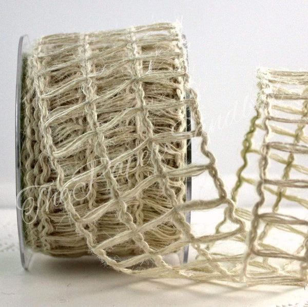 Ivory Open Weave Jute Ribbon - 2.5 X 10Yds – The Wreath Shop