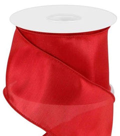 2.5 Metallic Dupioni Ribbon: Red (10 Yards) [RGA113824] 