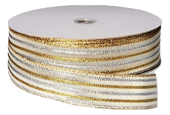 Dupioni wired edge Gold Ribbon 1 1/2X10yds