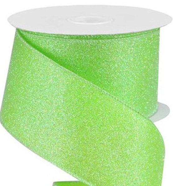 1.5 inch Wired Lime Green Double Faced Satin Ribbon - 5 Yards – Perpetual  Ribbons