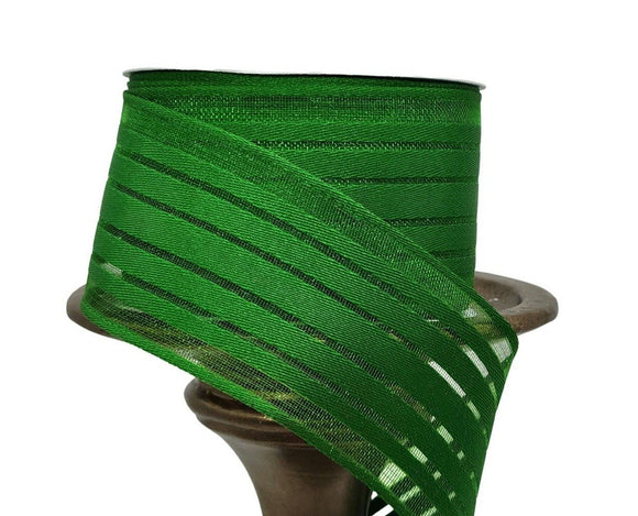 Emerald green 1.5 inch Farrisilk Christmas ribbon - 10 yards